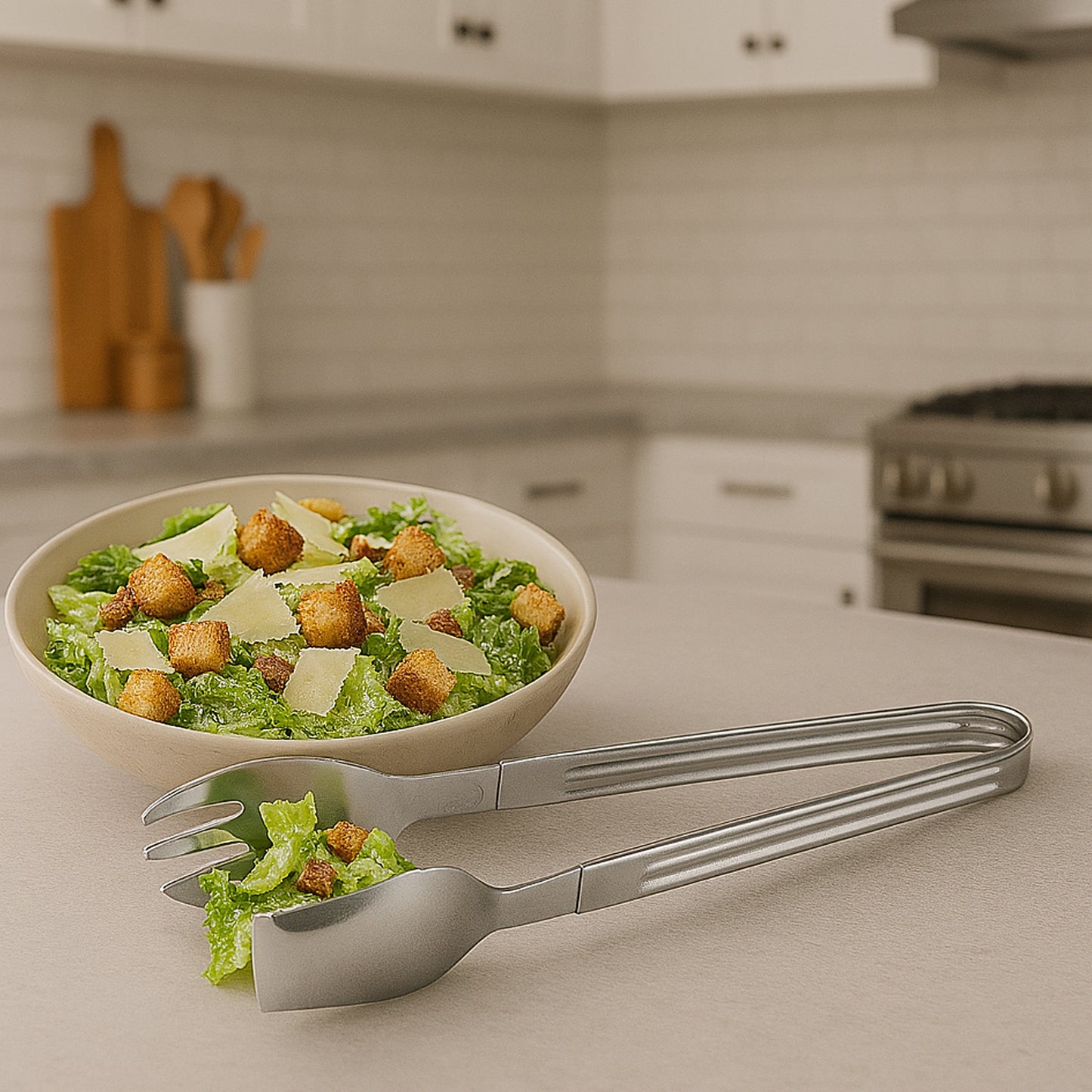 Stainless Steel Multipurpose Serving Tong 2-in-1 Pasta Salad Tong (1 Pc)