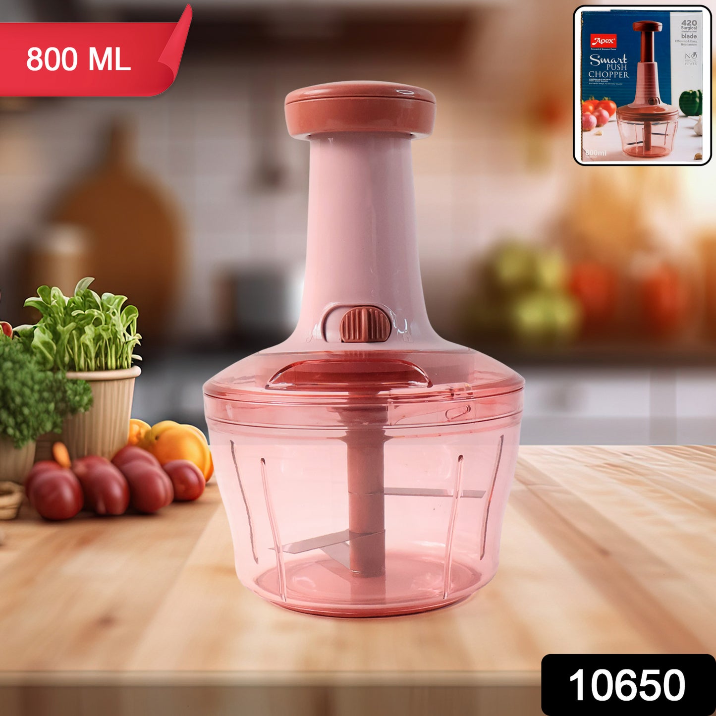 Apex Smart Manual Vegetable Fruit Chopper With 800 Ml Capacity