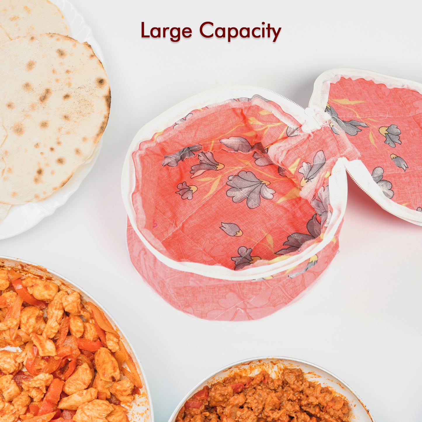 5315 Hot Chapatti Box Roti Cotton Cloth Casserole Basket Washable Roti Rumals With Multi Color