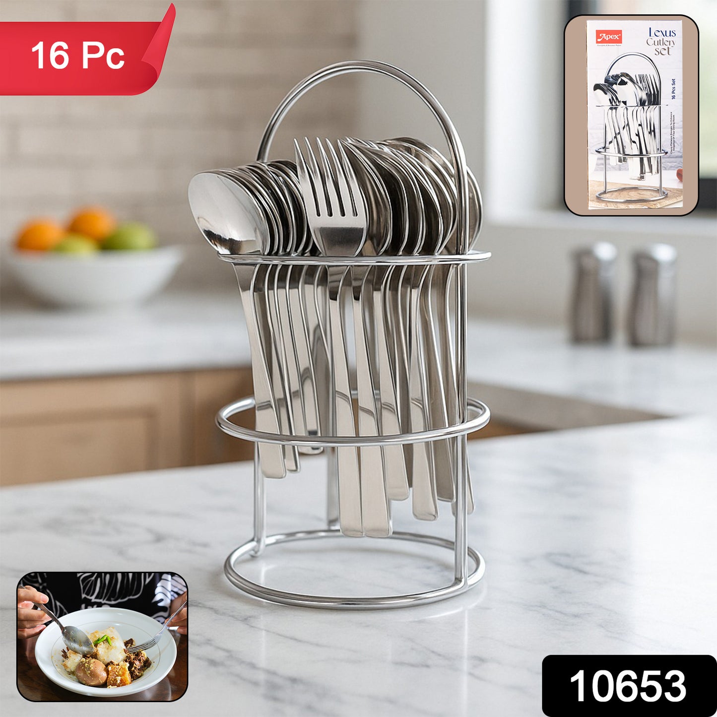 Apex Premium Stainless Steel Cutlery (16 Pc Set)