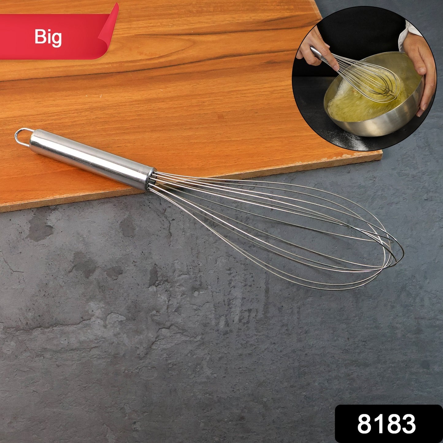 Large Stainless Steel Balloon Whisk Heavy-duty Kitchen Tool (30cm 1 Pc)